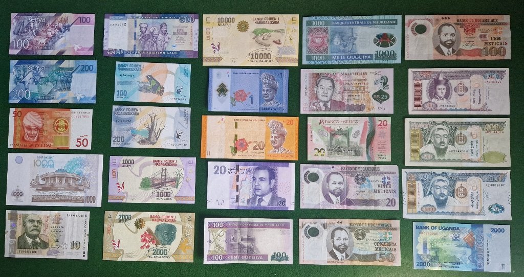 Te koop 25 bankbiljetten, Ophalen of Verzenden, Buitenland, Bankbiljetten