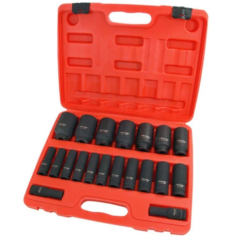 20 delige 1/2 inch diepe slagdoppen set 10 - 38 mm, Ophalen of Verzenden, Nieuw