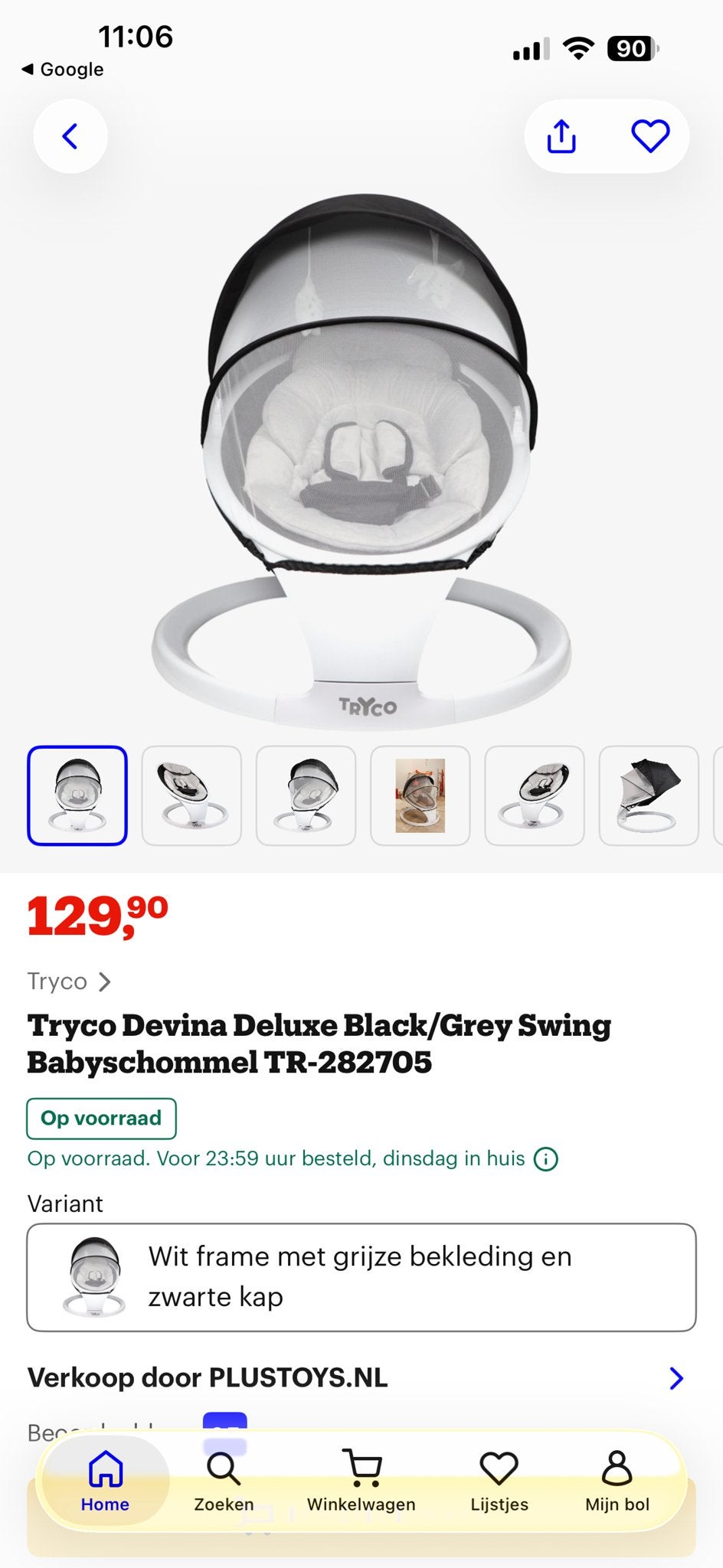 Tryco Devina Deluxe babyswing, Ophalen of Verzenden, Gebruikt