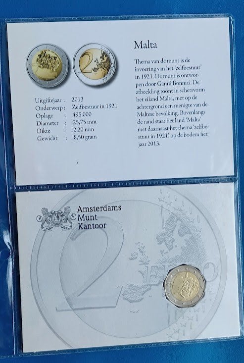 Malta 2 Euro "Zelfbestuur" - 2013 (AMK), Verzenden, Malta, 2 euro, Losse munt