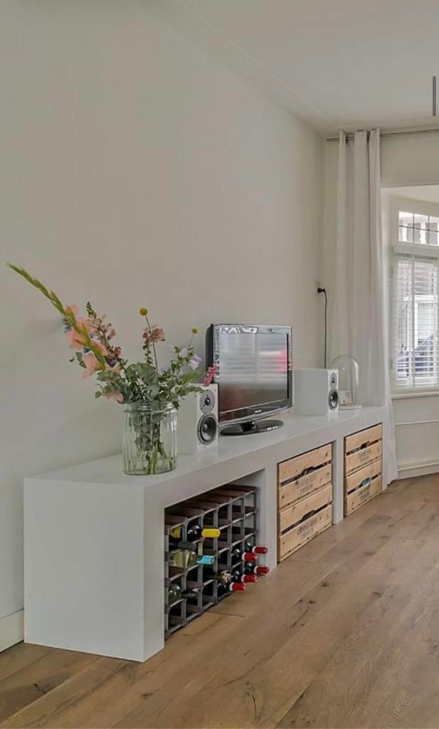 Stevig zelfgemaakt tv-meubel / knutseltafel (244x52x60cm), Ophalen, Gebruikt, 200 cm of meer, Minder dan 100 cm