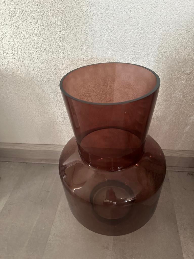 Grote glazen bruine vaas, Ophalen, Overige kleuren, Minder dan 50 cm, Glas