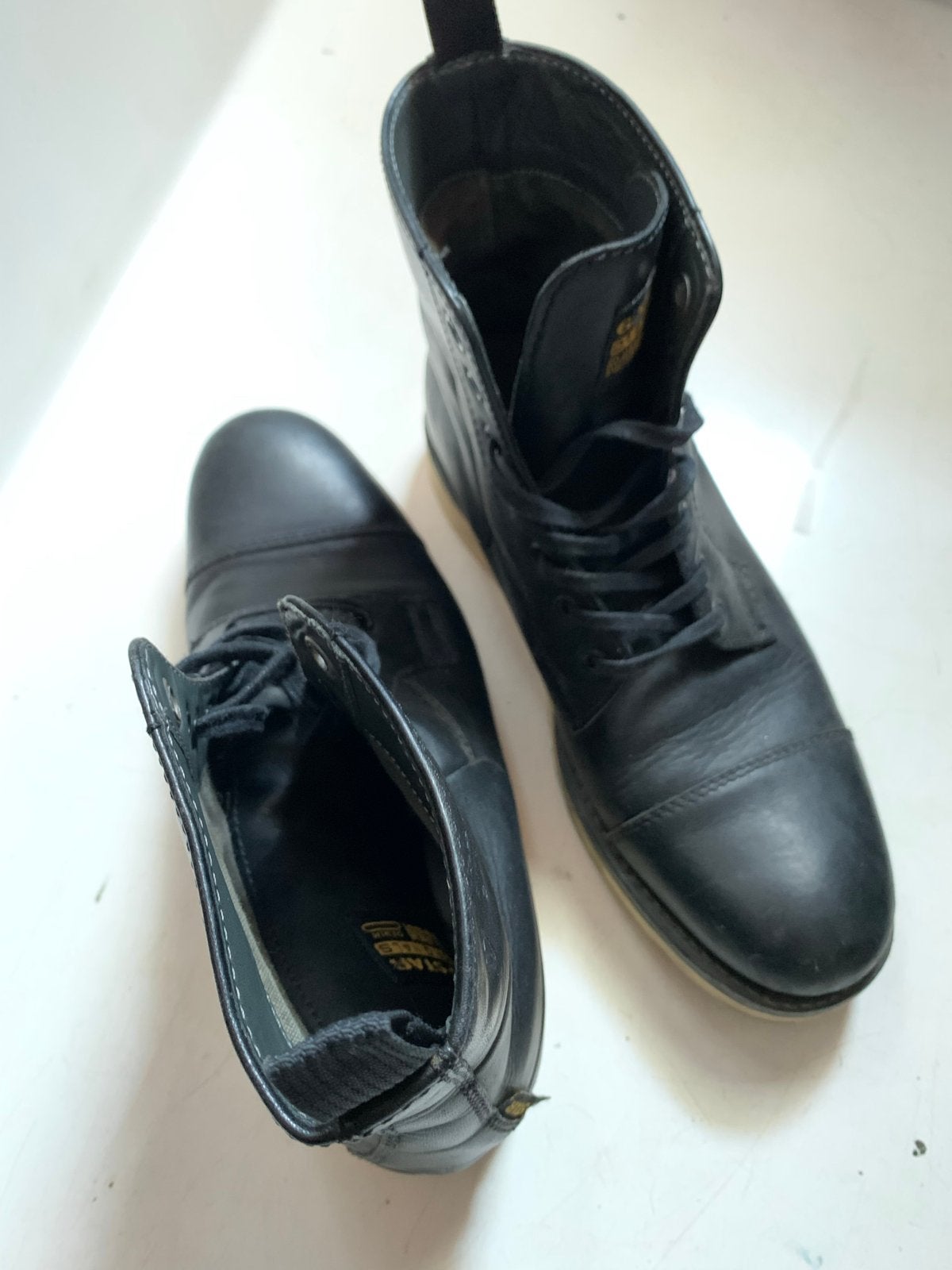 G-Star RAW Zwarte Leren Boots - Maat 40, Ophalen of Verzenden, Gedragen, Zwart, Boots