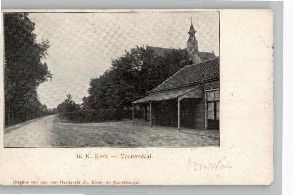 Veenendaal R.K. Kerk st 1902 uitg Jac van Hardeveld, Verzamelen, Ansichtkaarten | Nederland, Gelopen, Utrecht, Voor 1920, Ophalen of Verzenden