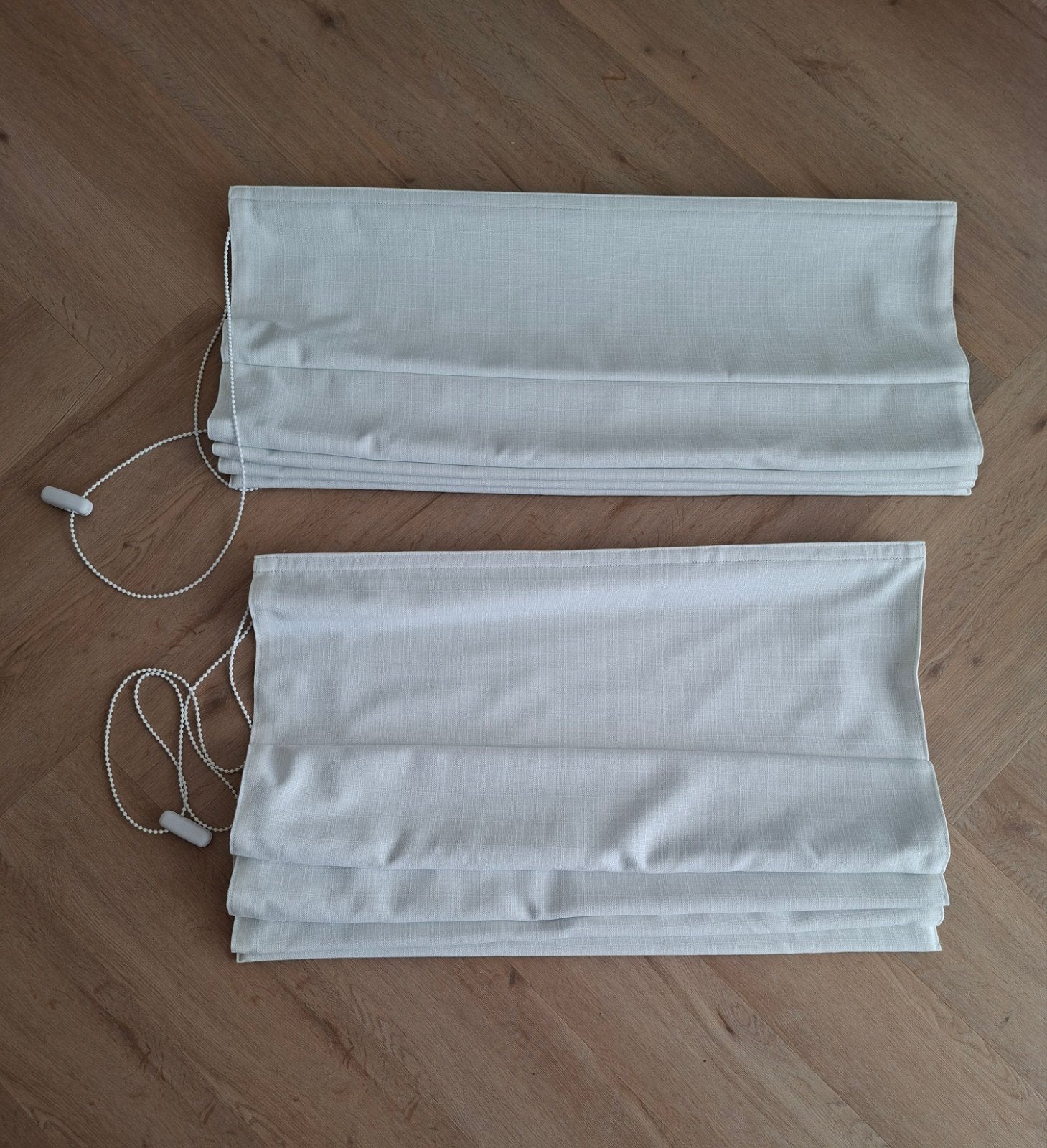 Witte verduisterende vouwgordijnen (2 stuks) nieuw!!!, Ophalen