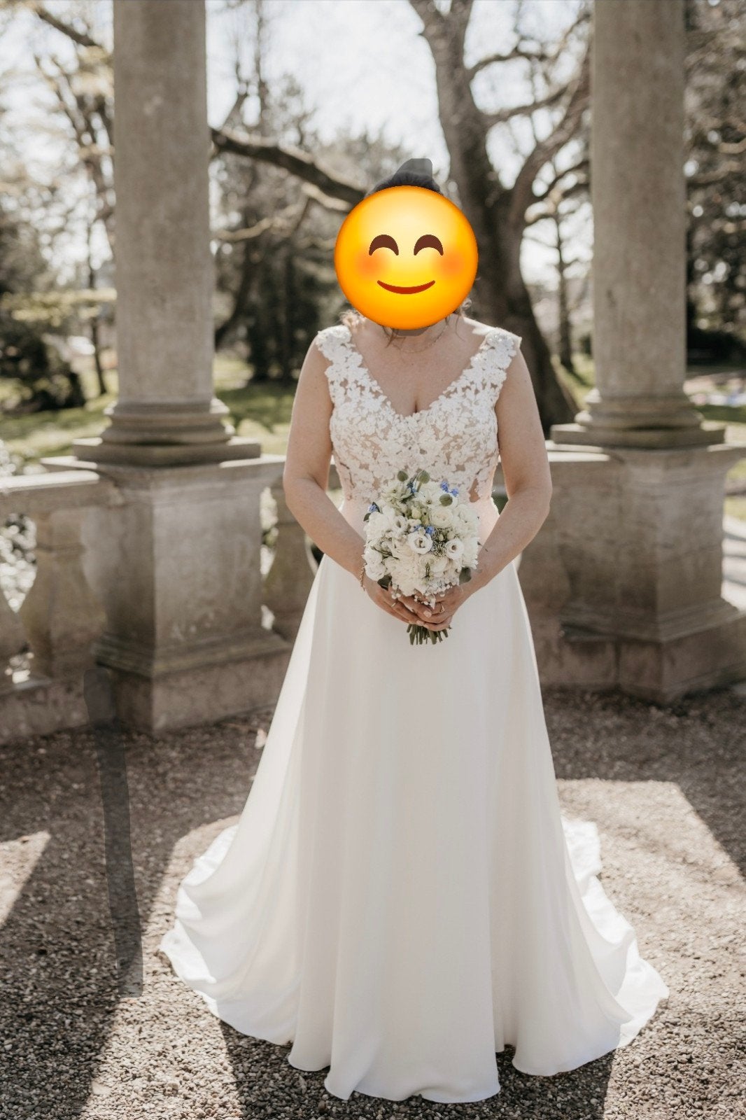 Prachtige Bruidsjurk met Kant en Open Rug, Trouwjurk, Wit, Ophalen of Verzenden, Onbekend