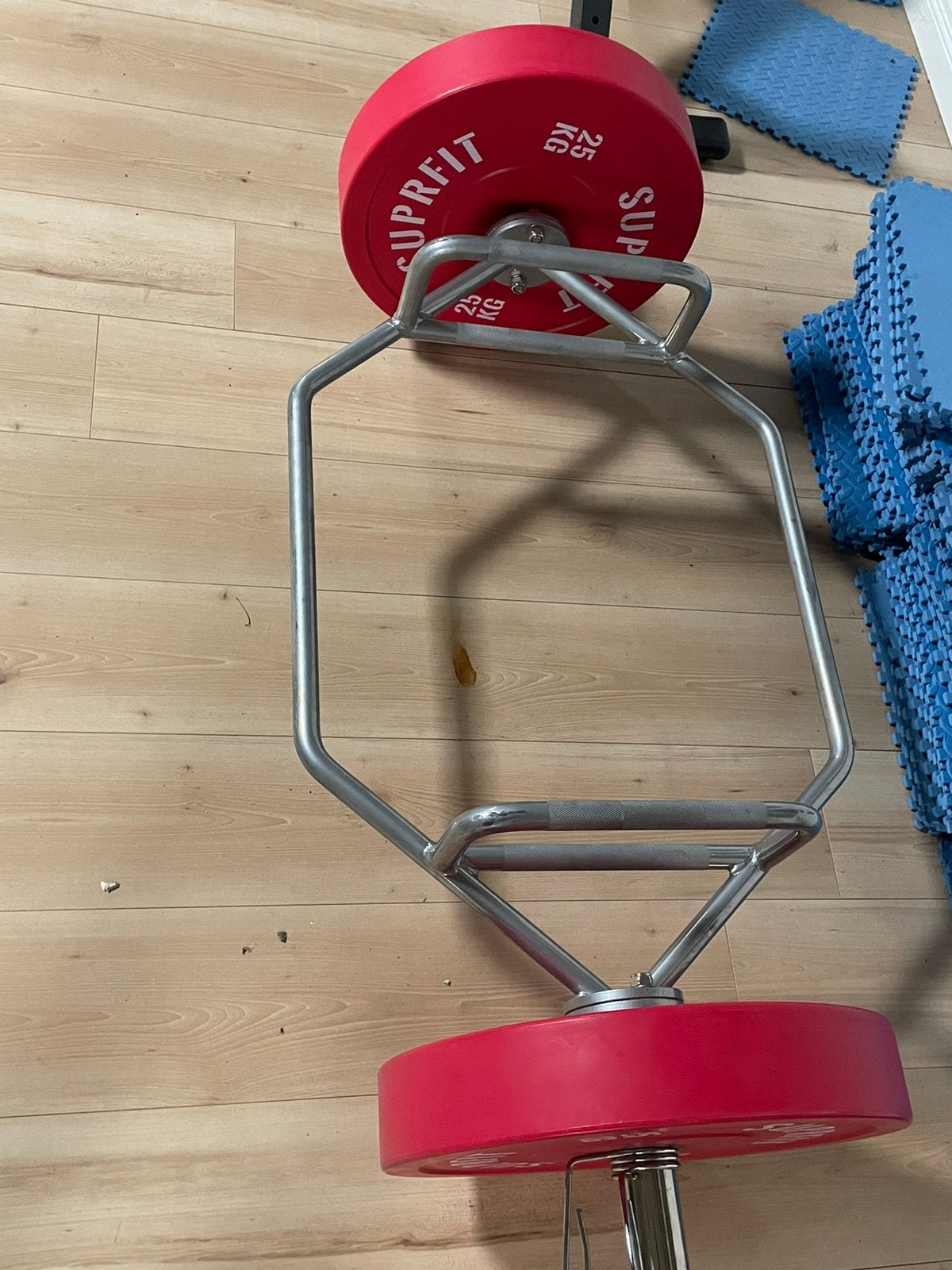 Trap Bar + Bumper Plates nieuw, Ophalen, Zo goed als nieuw