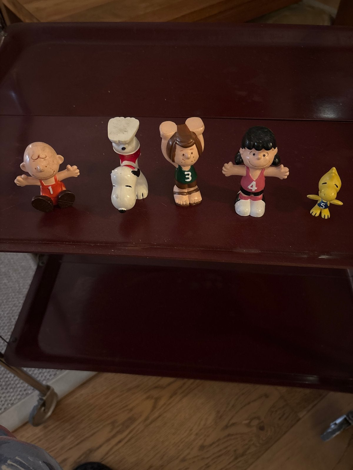 Complete Set  Peanuts Snoopy Stackables (1979) – 5-delig!, Ophalen of Verzenden, Snoopy, Gebruikt, Beeldje of Figuurtje