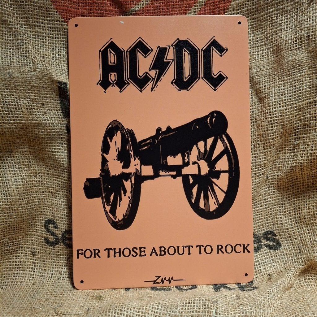 AC/DC - Metalen wandbord, Metaal, 30 cm, 20 cm, Meerkleurig