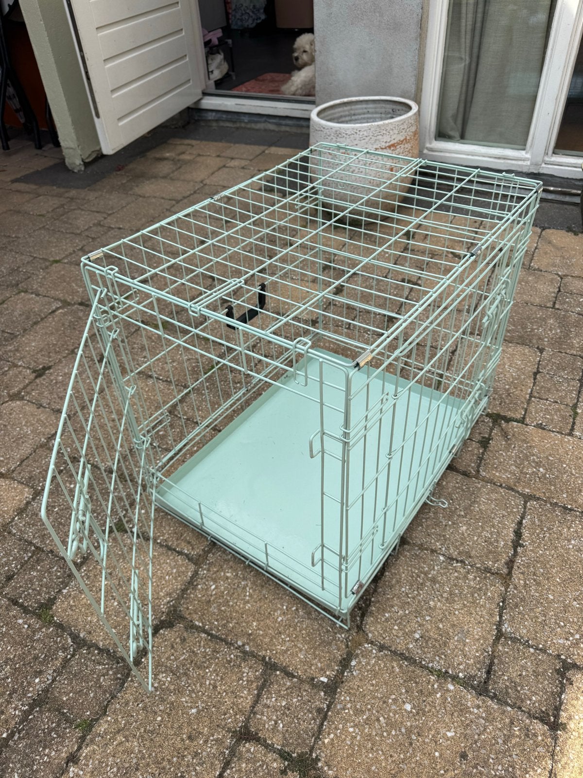 Licht groene bench voor kleine honden, Ophalen, Gebruikt