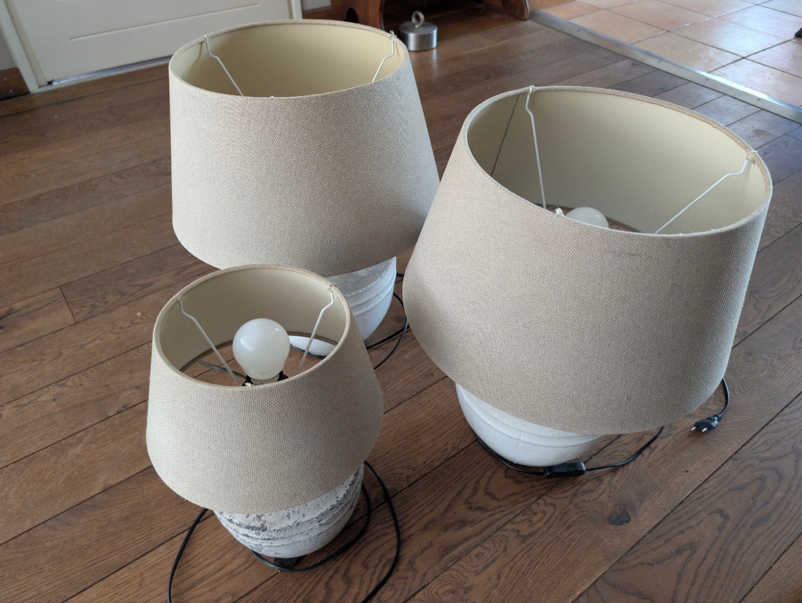 light en living lampen set, Ophalen, Tafellamp, Beige, Rond