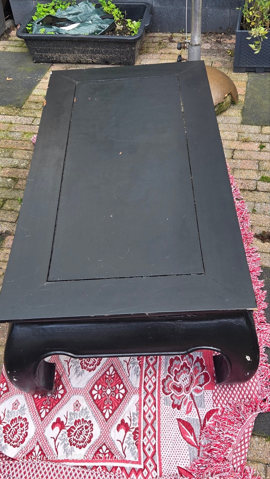 Zwarte opiumtafel, massief hout, Gebruikt, Chinees, Oosters, Klassiek, Ophalen of Verzenden, Overige houtsoorten