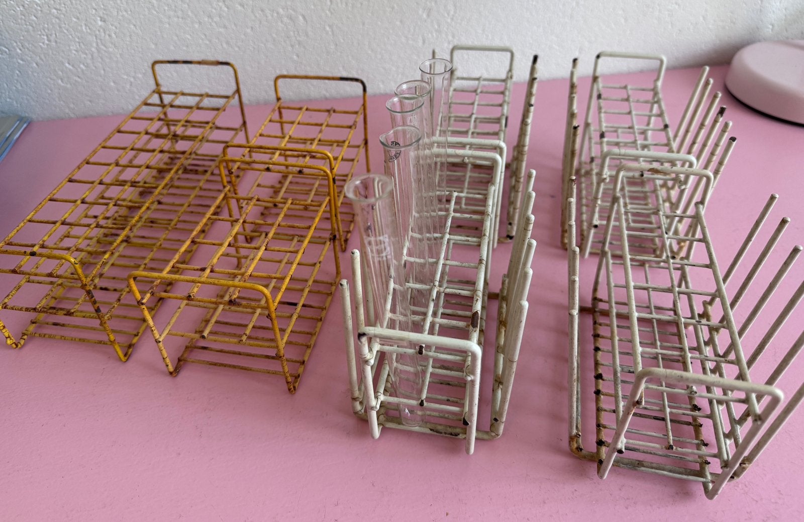 7 vintage reageerbuis rekjes, Ophalen of Verzenden