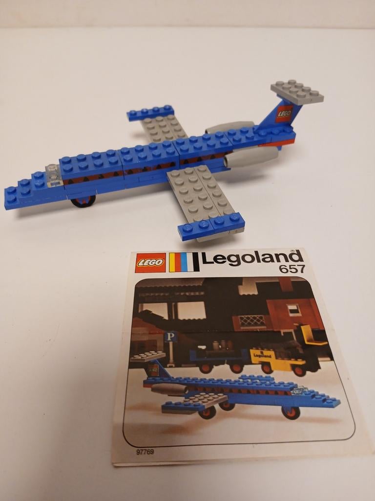 Vintage lego 657 vliegtuig met boekje, Ophalen of Verzenden