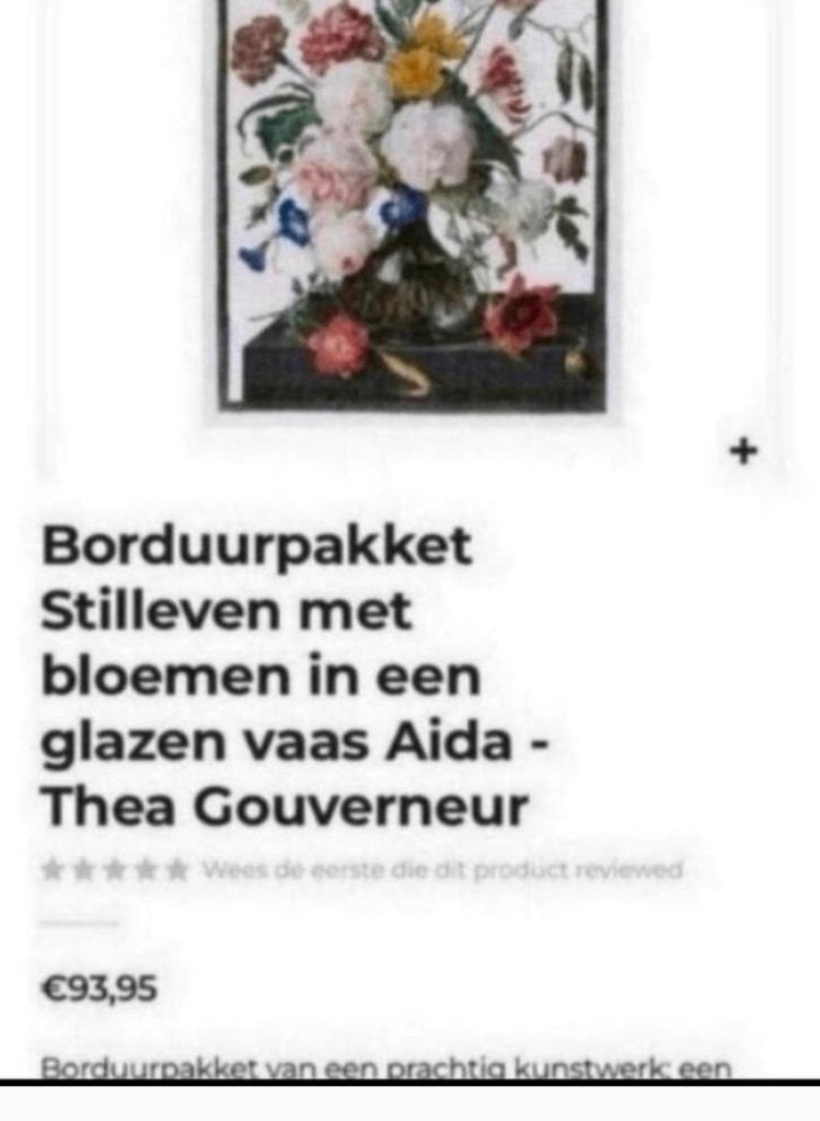 BORDUURPAKKET 2 X THEA GOUVERNEUR MUSEUMSTUK DE HEEM, Verzenden, Nieuw, Handborduren, Borduurpakket