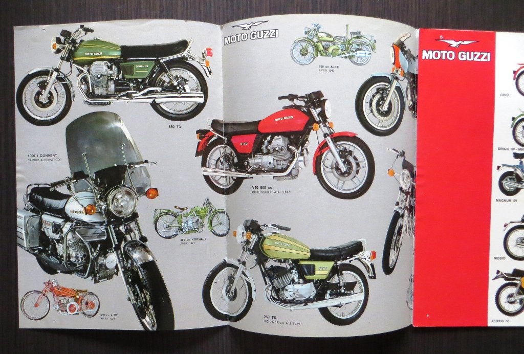 Folder Moto Guzzi modellen circa 1980 - 8 blz (Italiaans), Verzenden, Moto Guzzi