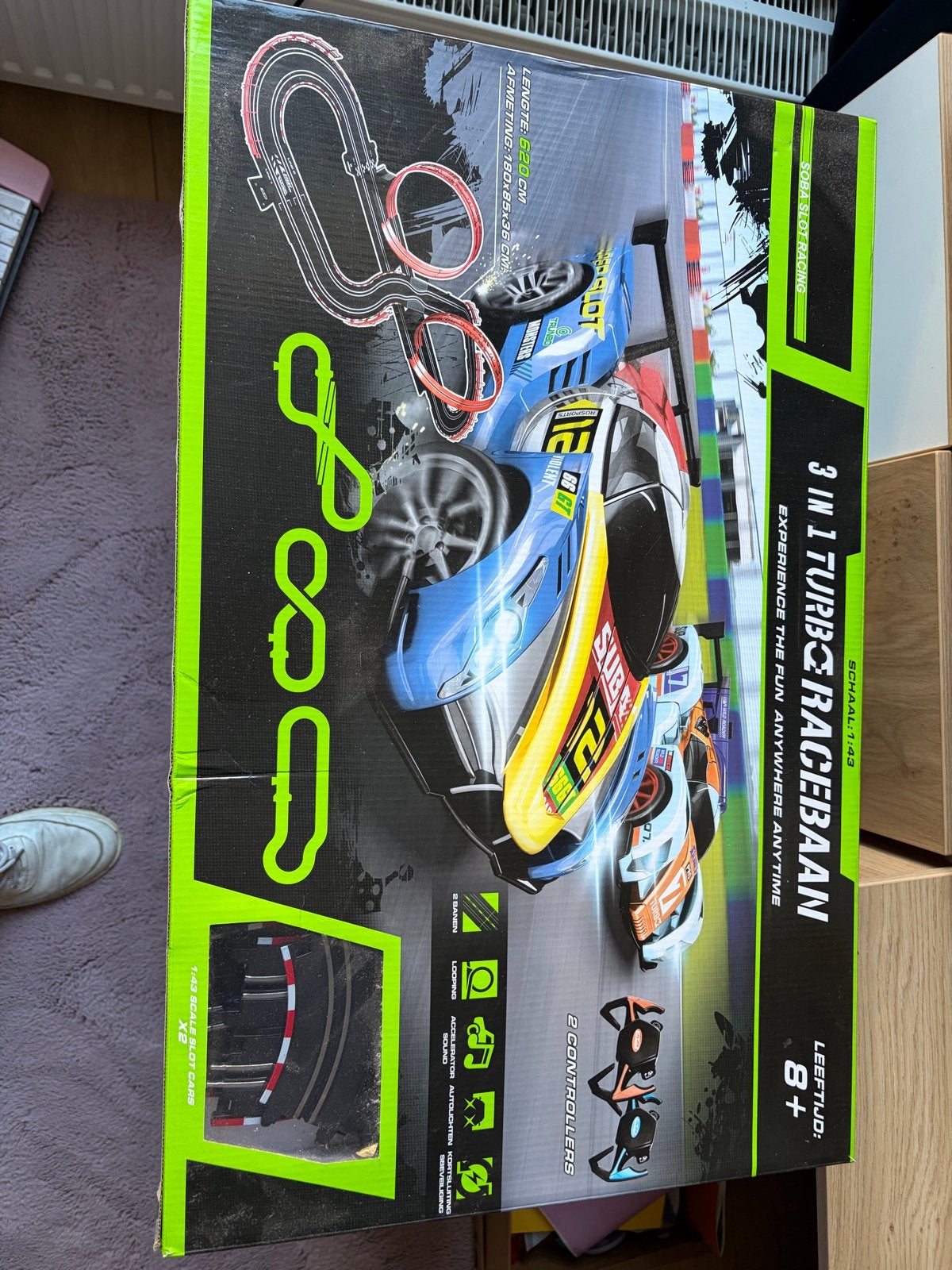 3-in-1 Turbo Racebaan - Compleet met 2 controllers, Overige merken, Racebaan, Ophalen of Verzenden, Zo goed als nieuw