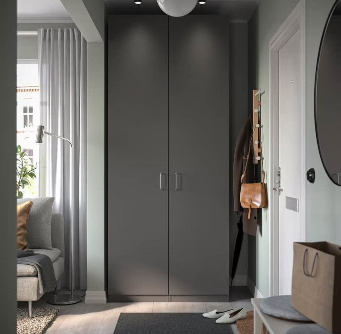2 zwarte IKEA PAX TYSSEDAL/GRIMO deuren 50x229 cm, Ophalen, Minder dan 50 cm, 200 cm of meer, Zo goed als nieuw