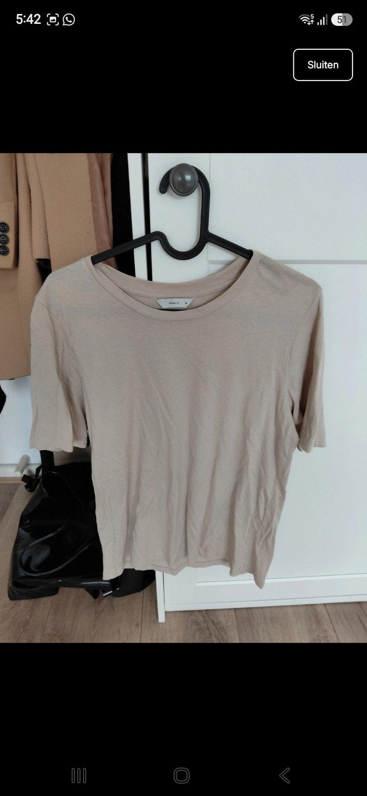 Beige shirt x Pigalle, Maat 38/40 (M), Beige, Ophalen of Verzenden, Korte mouw