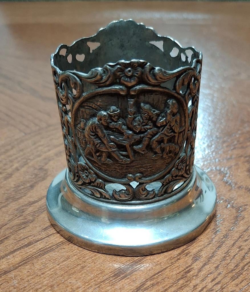 Verzilverd lepelvaasje, Ophalen of Verzenden, Zilver