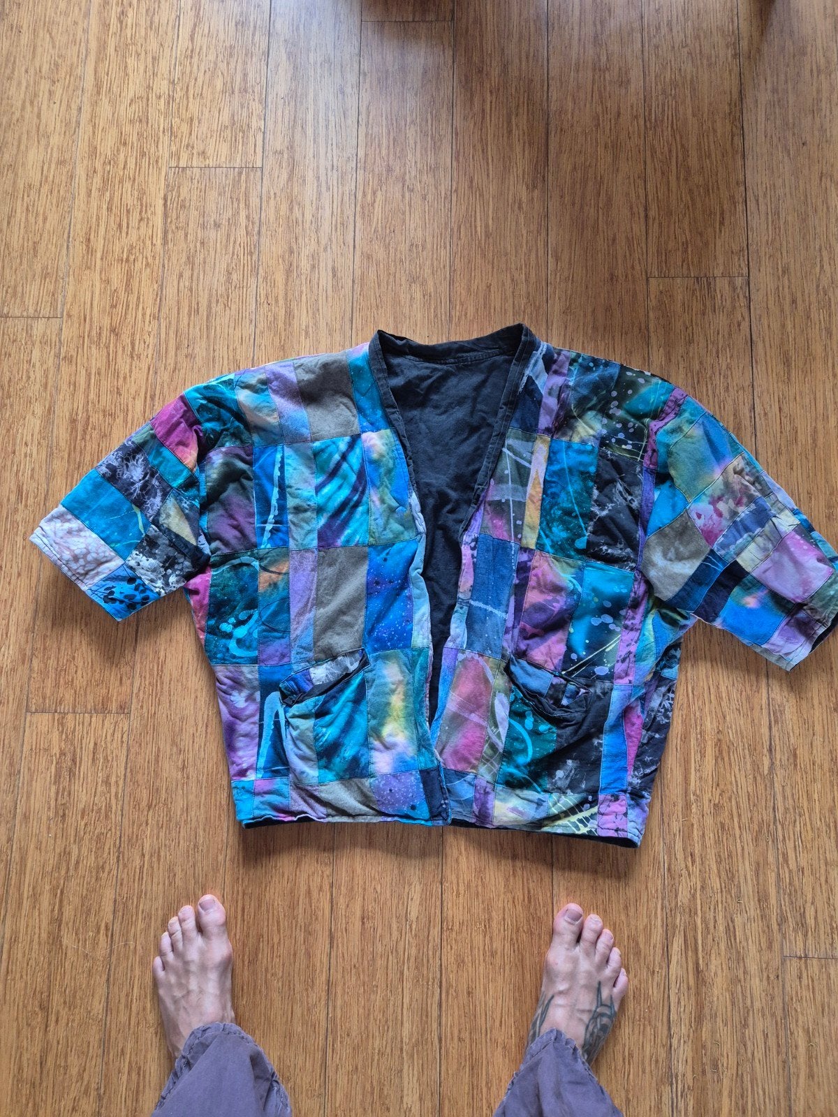 Jas - Patchwork Kimono, Overige kleuren, Maat 42/44 (L), Ophalen of Verzenden, Zo goed als nieuw