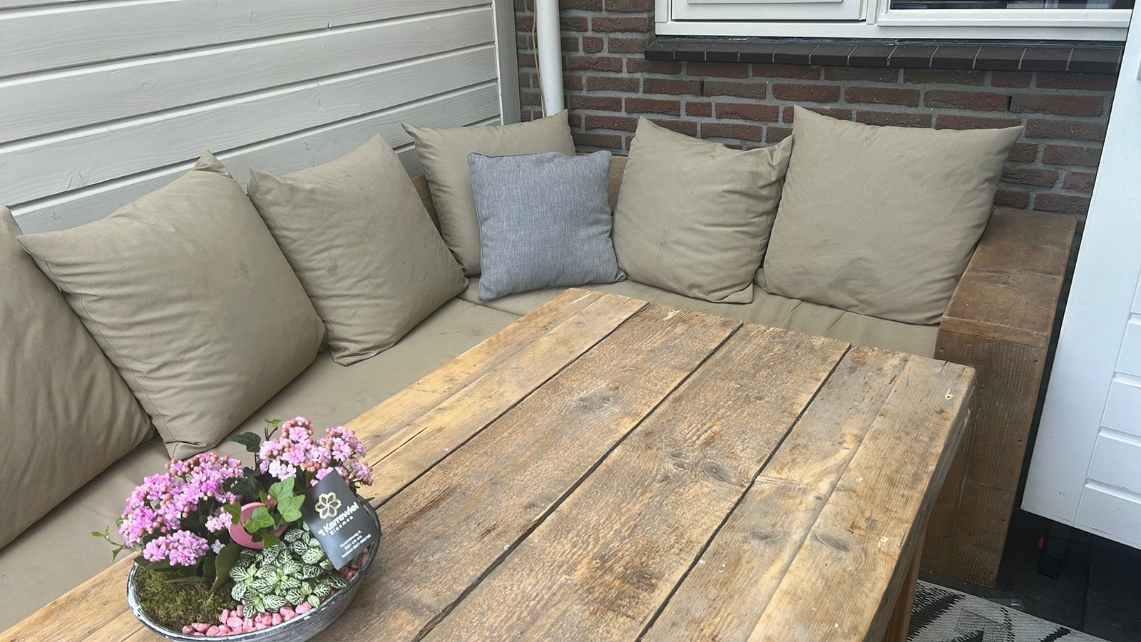 Steigerhouten bank, Tuin en Terras, Tuinsets en Loungesets, Ophalen, Zo goed als nieuw, Steigerhout, Bank