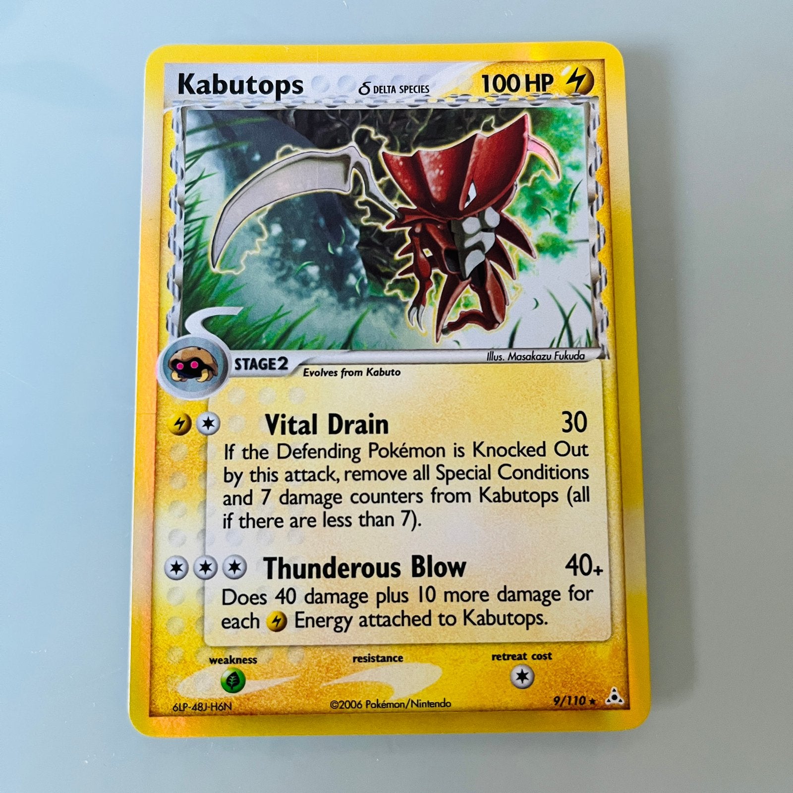 Pokémon: Kabutops Delta Species Kaart [Holon Phantoms], Ophalen of Verzenden, Zo goed als nieuw, Losse kaart, Foil