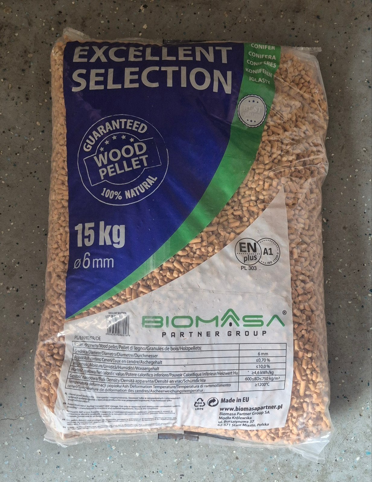 EXCELLENT SELECTION Houtpellets 7 zakken (105 kg), Tuin en Terras, Haardhout, Ophalen of Verzenden