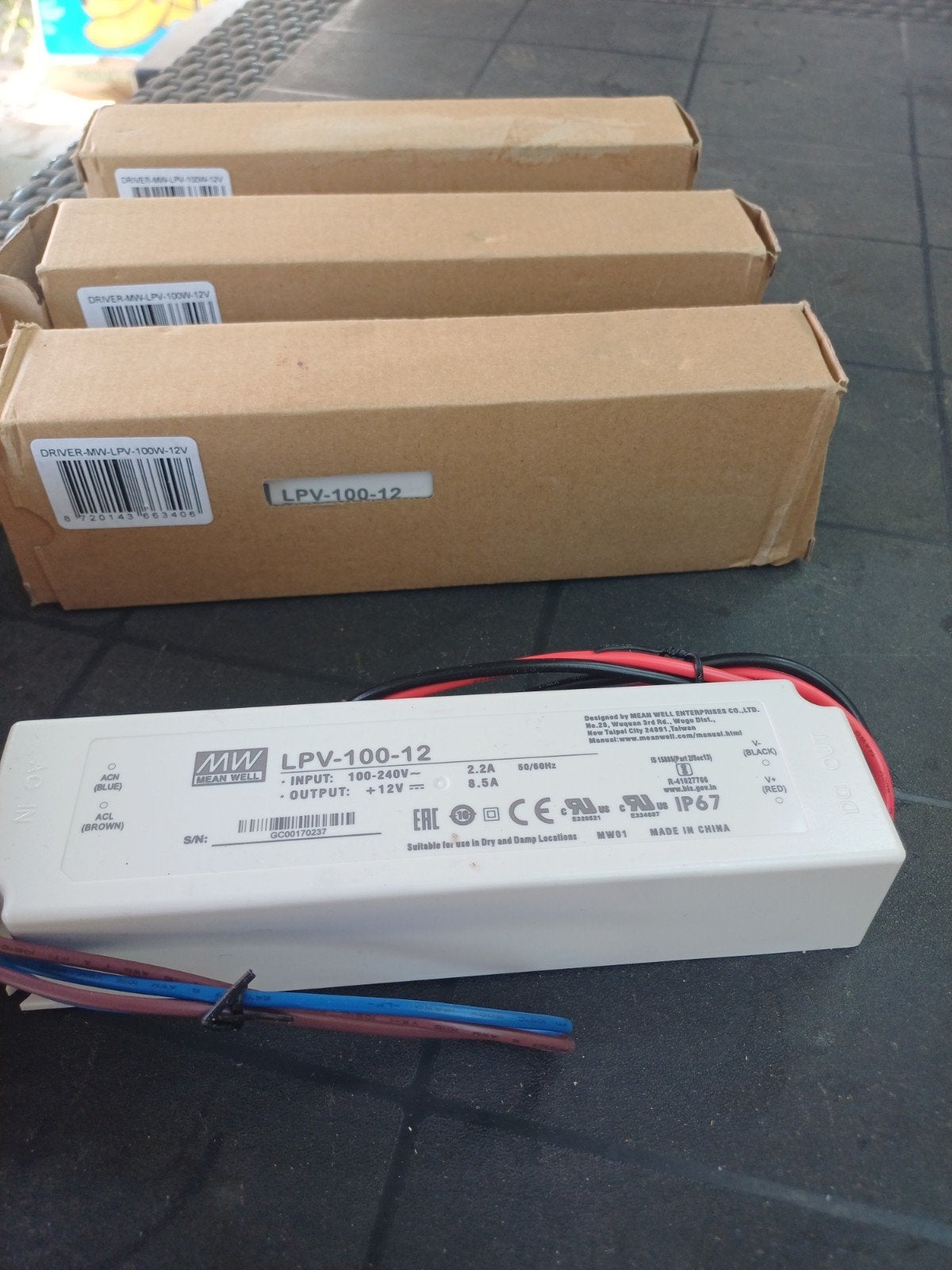 Mean Well LPV-100-12 LED Driver 12V 8.5A IP67, Hobby en Vrije tijd, Info@meanwell.com, Nieuw, Ophalen of Verzenden, MEAN WELL ENTERPRISES CO., LTD.