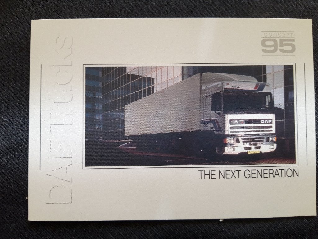 kaart DAF 95 uit 1987 introductie New Generation, Verzamelen, Ansichtkaarten | Themakaarten, Ophalen of Verzenden, 1980 tot heden