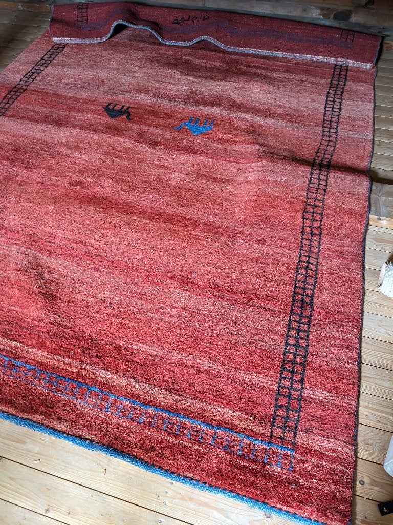 Perzisch Tapijt, rood met fraaie accenten, Ophalen, 150 tot 200 cm, 200 cm of meer, Modern Perzisch