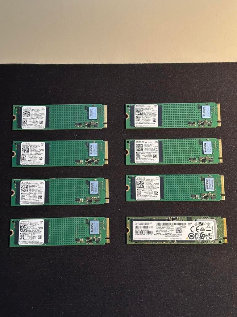 7x nieuw, pulled 512GB NVMe SSD 2280 (Lenovo), Computers en Software, Harde schijven, Intern, 512GB, SSD, Ophalen of Verzenden