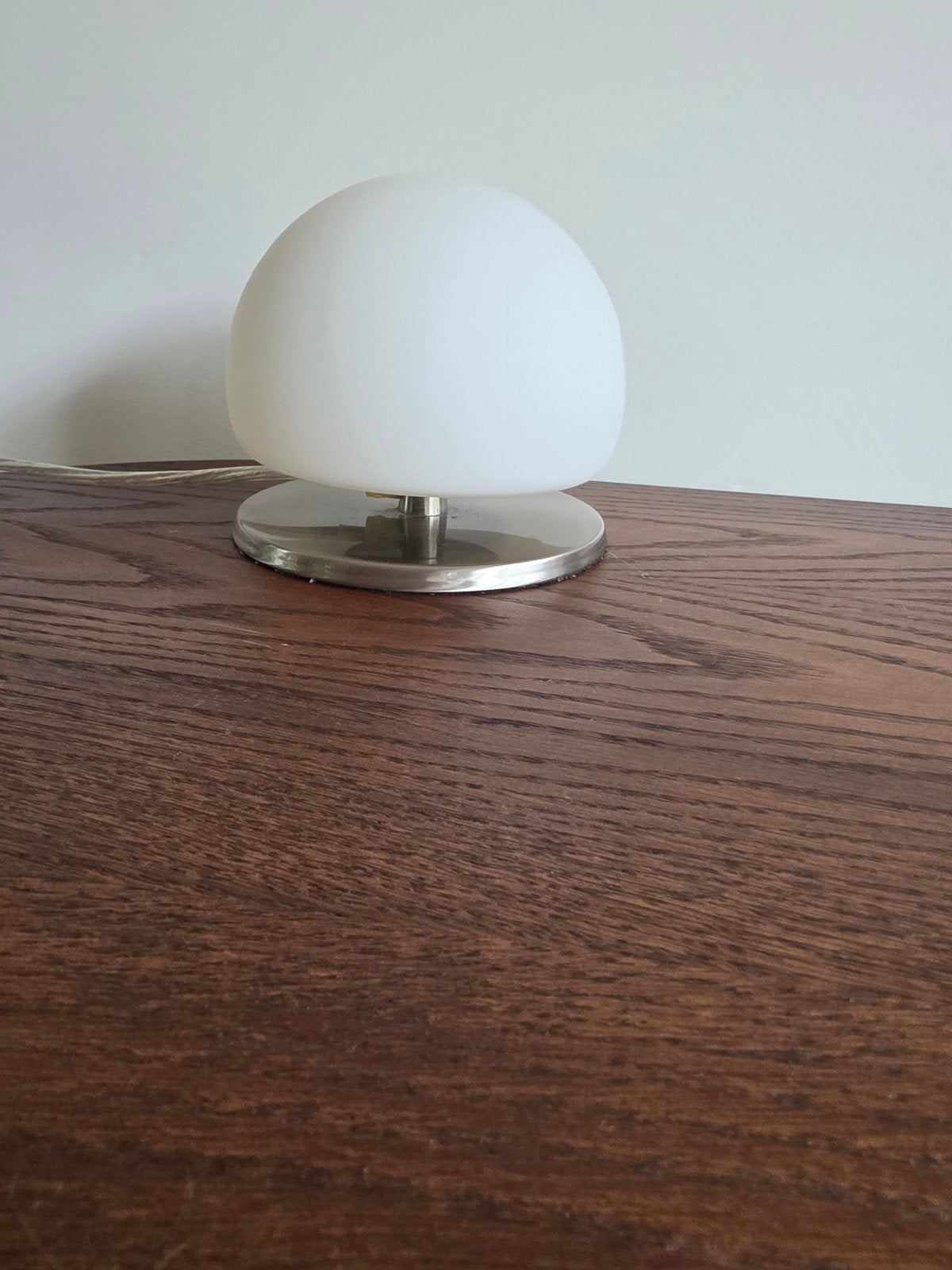 mushroom lamp vintage tafellamp Mid-Century gemateerd glas, Huis en Inrichting, Vintage, Wit, Ophalen of Verzenden, 18 cm