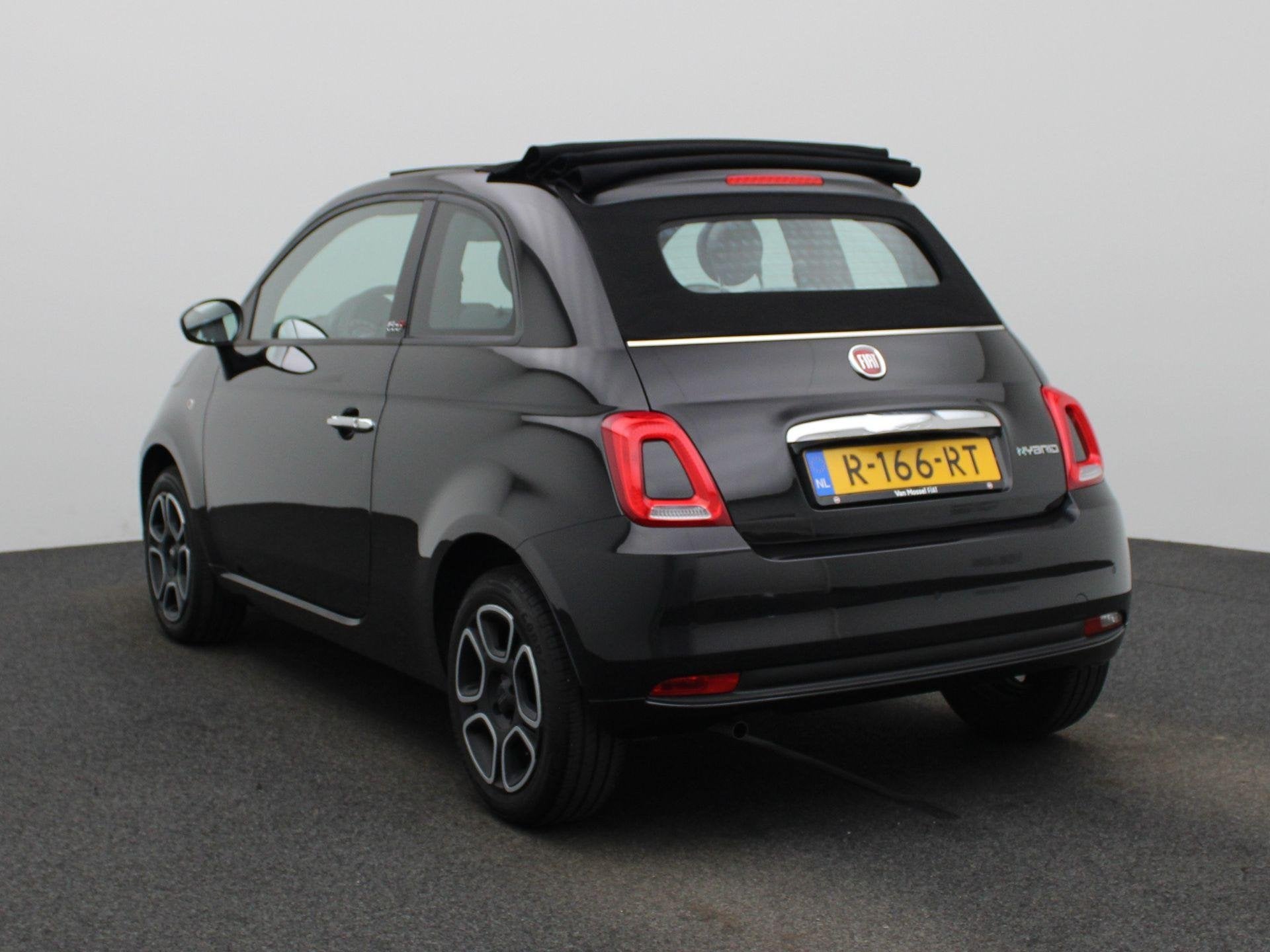 Fiat 500 C 1.0 Hybrid Club | CABRIO | AIRCO | LED |, 12 maanden, Euro 6, 4 stoelen, Zwart