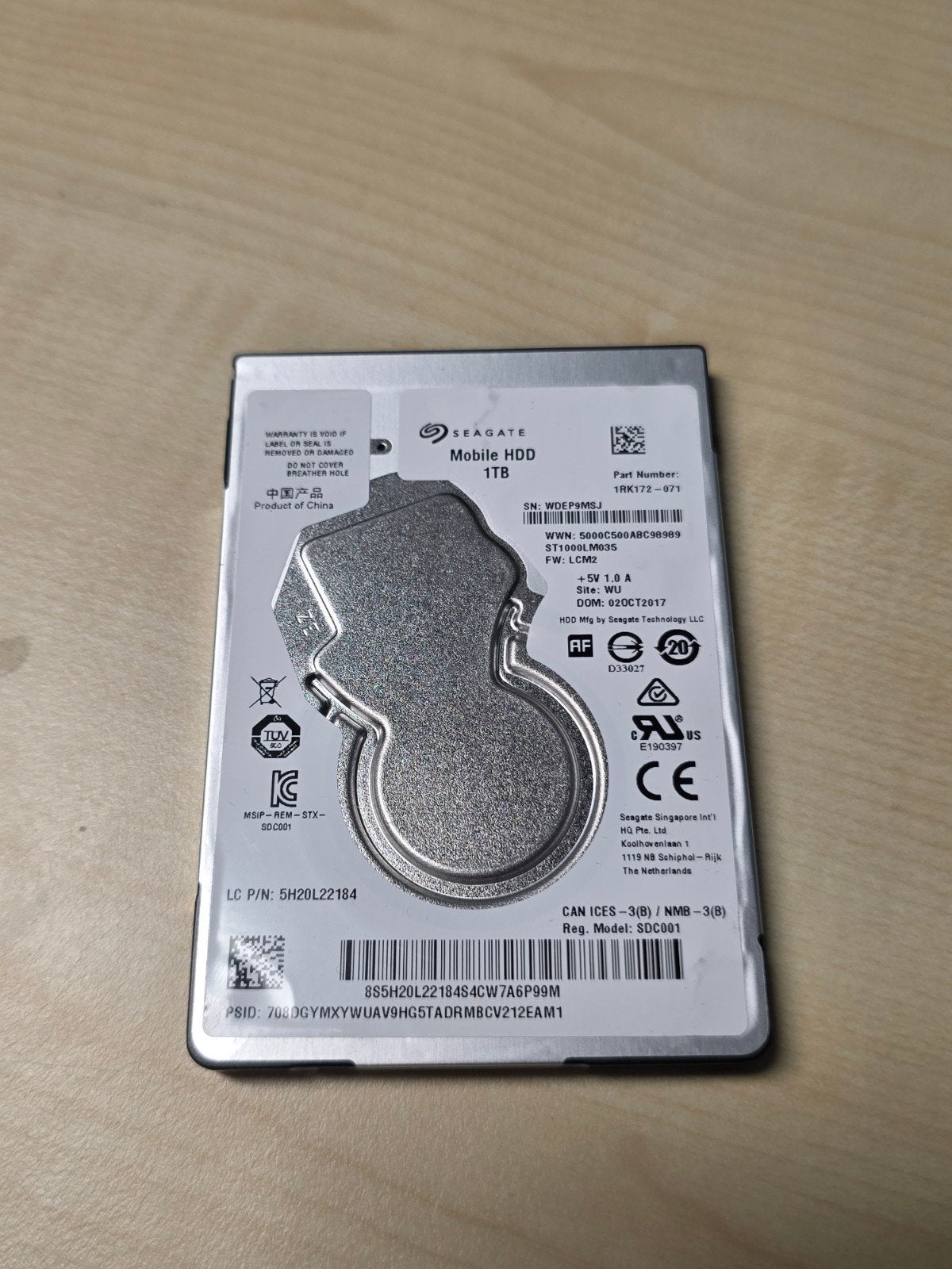 Seagate 1TB 2.5” HDD – 100% conditie – SATA, Intern, Ophalen of Verzenden, Zo goed als nieuw, Seagate