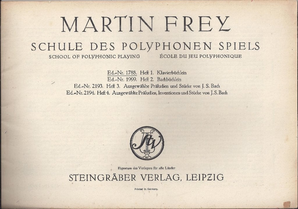 Bo988 bladmuziek martin frey deel 1 - -, Ophalen of Verzenden, Gebruikt, Artiest of Componist, Klassiek