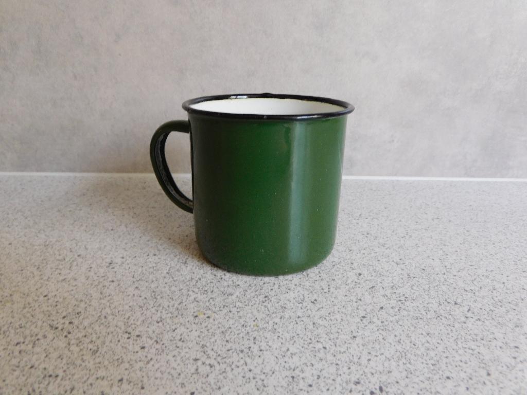 Emaille Mok 8x7 cm. Groen, Ophalen of Verzenden