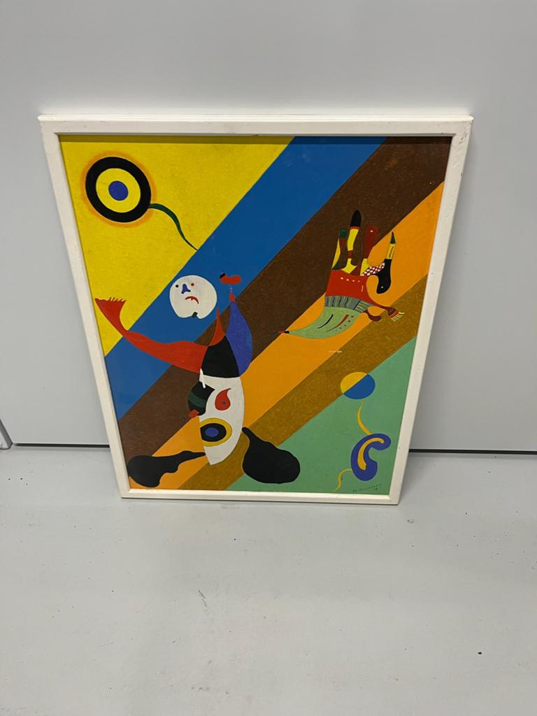 50x60 cm Replica Joan Miró Stijl Schilderij - Gesigneerd, Ophalen