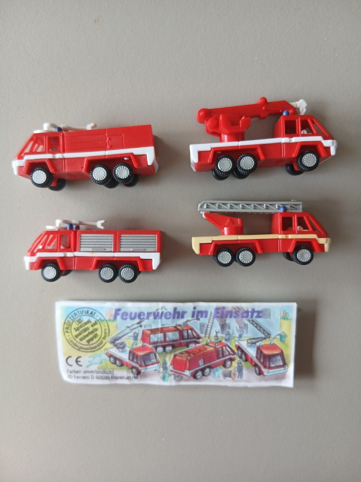 Ferrero 'Feuerwehr im Einsatz' brandweerwagens (4 stuks), Ophalen of Verzenden
