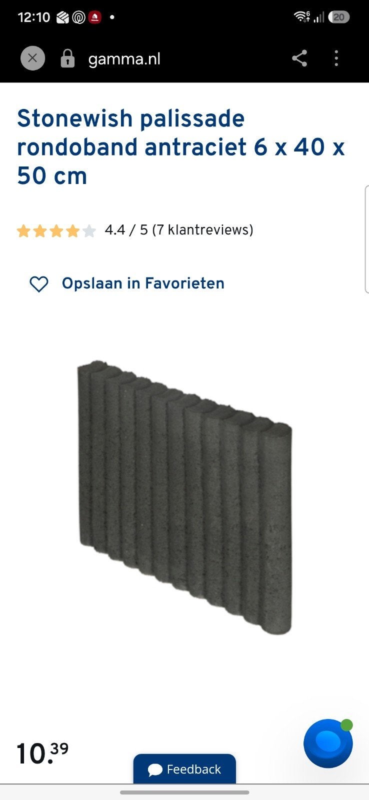 9 stuks  Rondoband Antraciet 6x40x50 cm nieuw, 25 tot 50 cm, 25 cm of meer, Nieuw, Ophalen of Verzenden