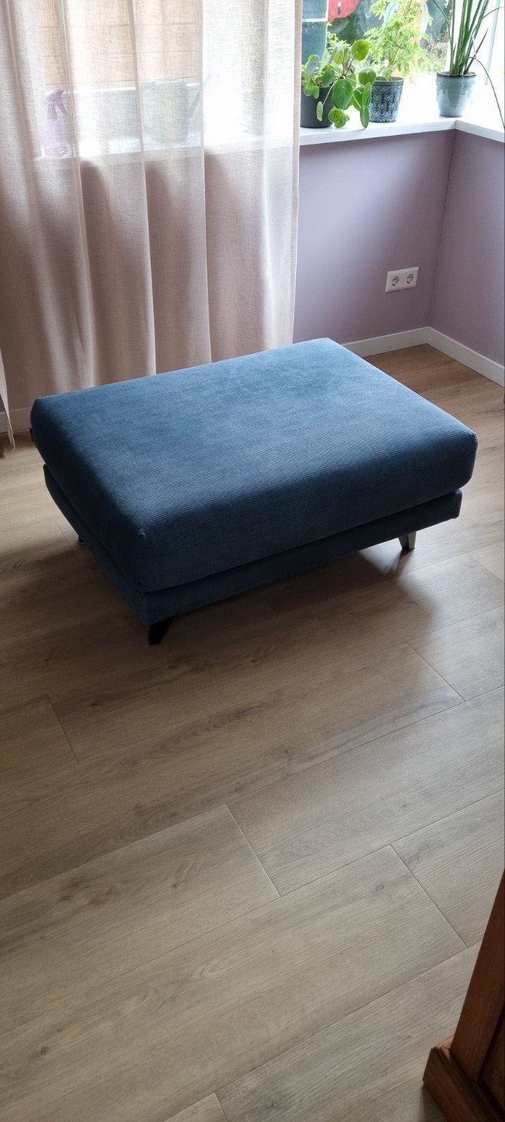 Blauwe hocker (90cmx70cm), Ophalen, Gebruikt, 75 tot 100 cm, Rechthoekig