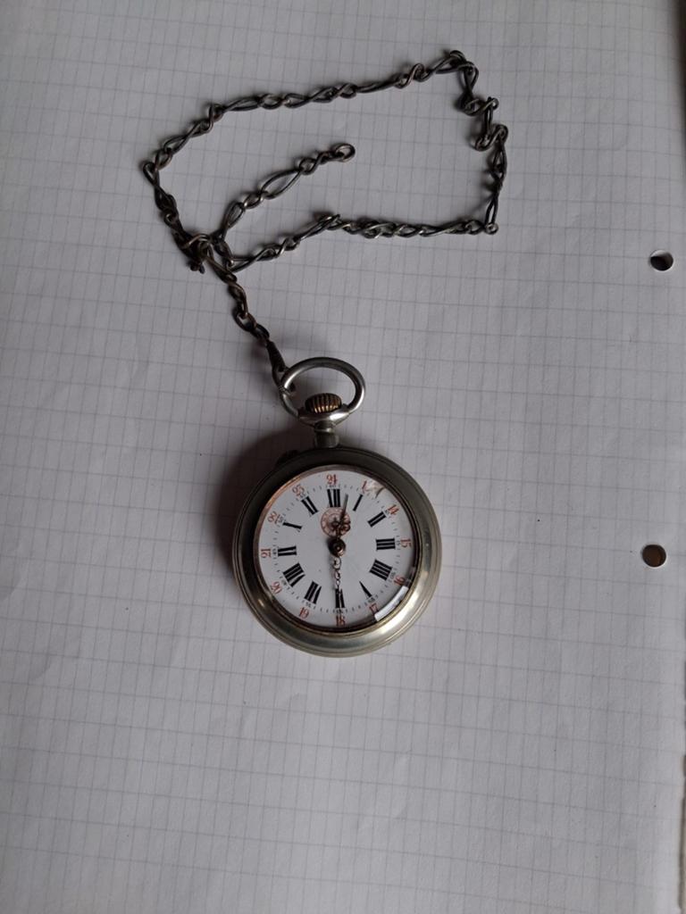 Barbaconne zakhorloge met ketting, Overige merken, Zakhorloge, Staal, Ophalen of Verzenden