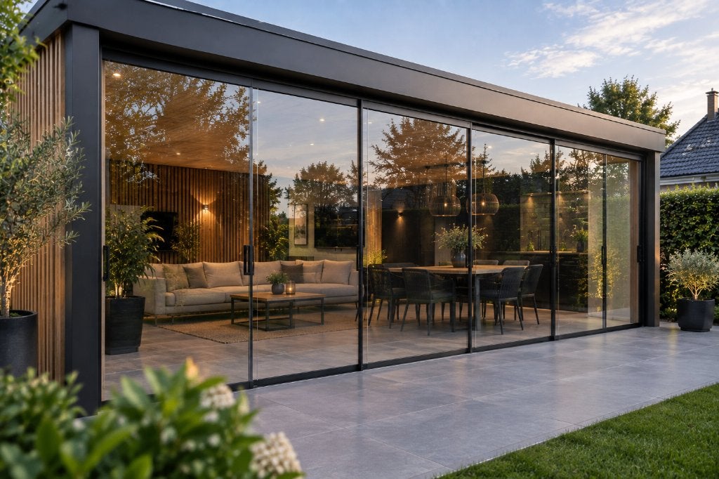 GLAZEN SCHUIFWANDEN-VERANDA GLASPANELEN, Nieuw, Glasplaat, Dubbelglas, 160 cm of meer