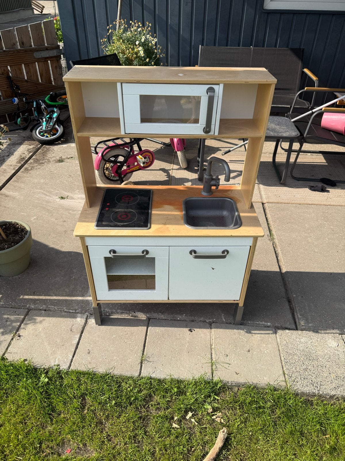 Houten speelkeuken met oven en kookplaat, Ophalen of Verzenden, Gebruikt, Hout, Speelkeuken