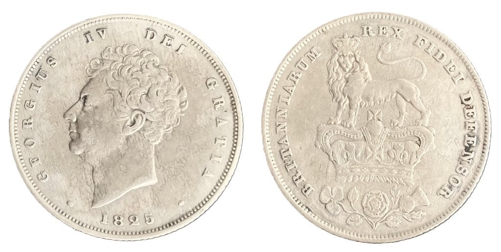 Engeland - George IV - shilling 1825 ZFr, Verzenden, Overige landen, Losse munt, Zilver