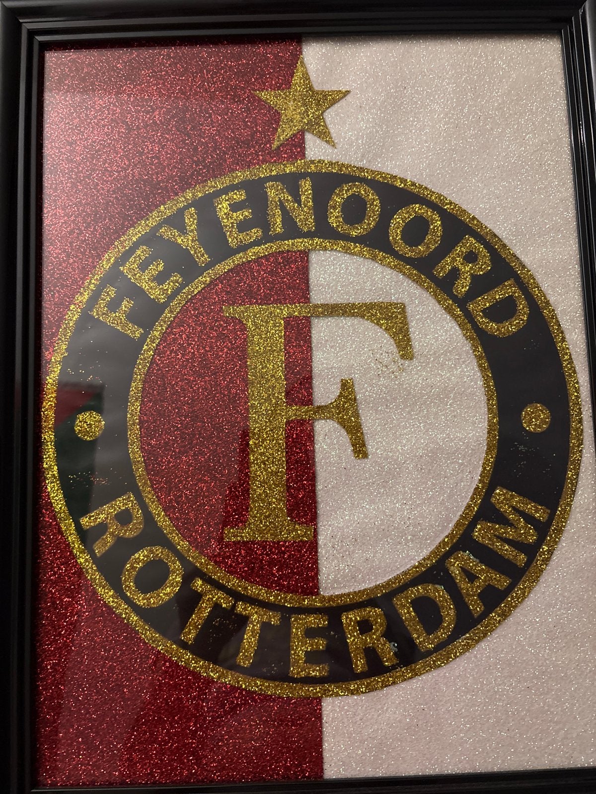 Feyenoord Glitter Schilderij - Uniek Collectorsitem, Verzamelen, Ophalen of Verzenden, Nieuw, Feyenoord, Overige typen