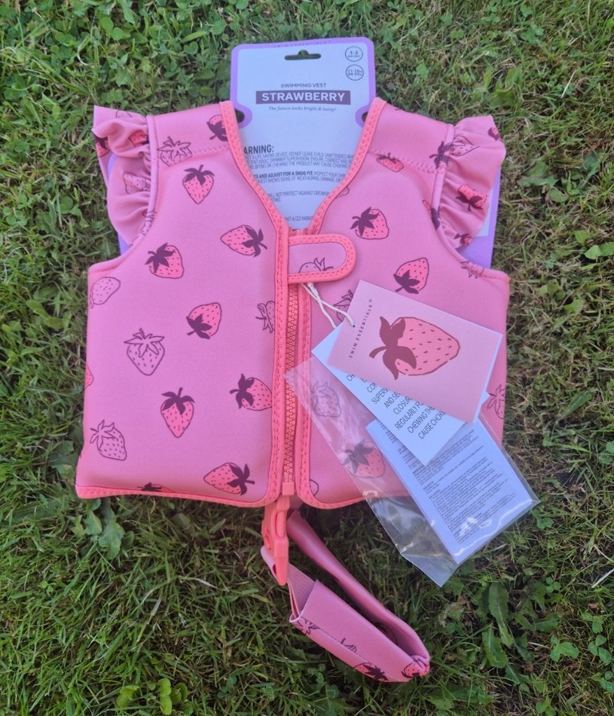 Zwemvest 1-2 jaar Aardbeien Roze 11-15 kg Maat 86/92, Verzenden, Nieuw