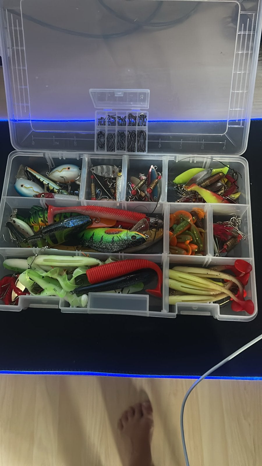 2 Tackleboxen vol Kunstaas: Shads, Pluggen & Spinners, Ophalen of Verzenden, Zo goed als nieuw, Kunstaas