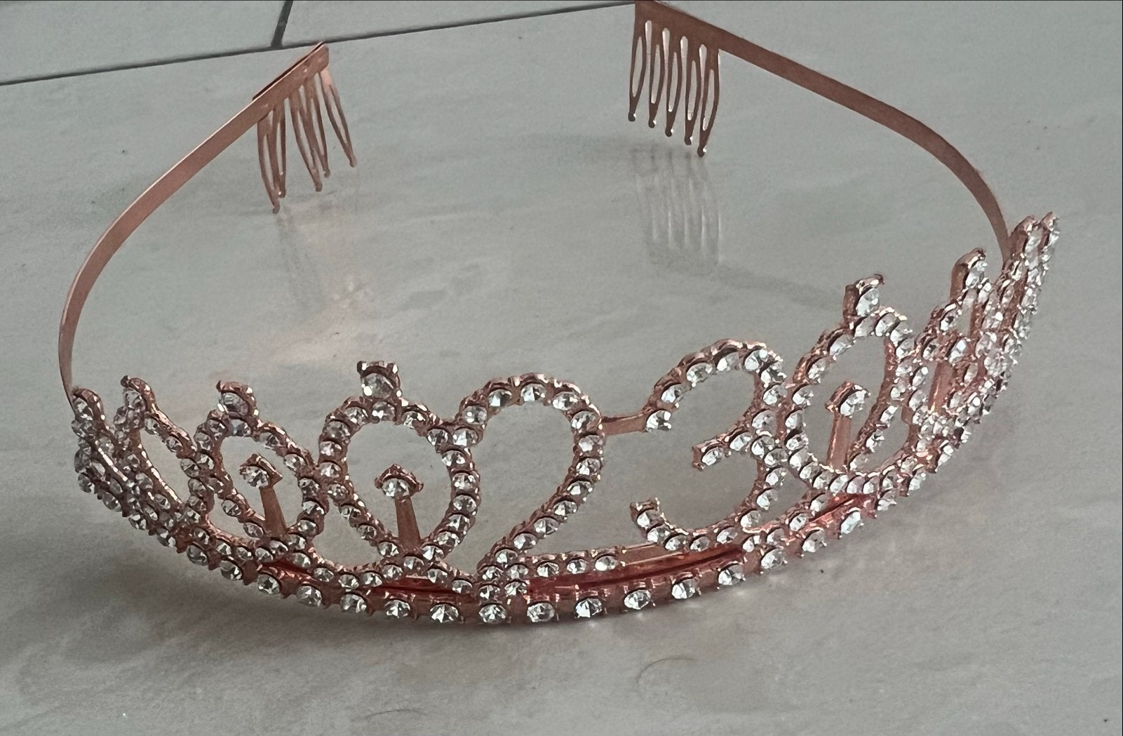 Elegante Tiara met Strass Steentjes - Roségoud ( nieuw), Ophalen of Verzenden, Nieuw