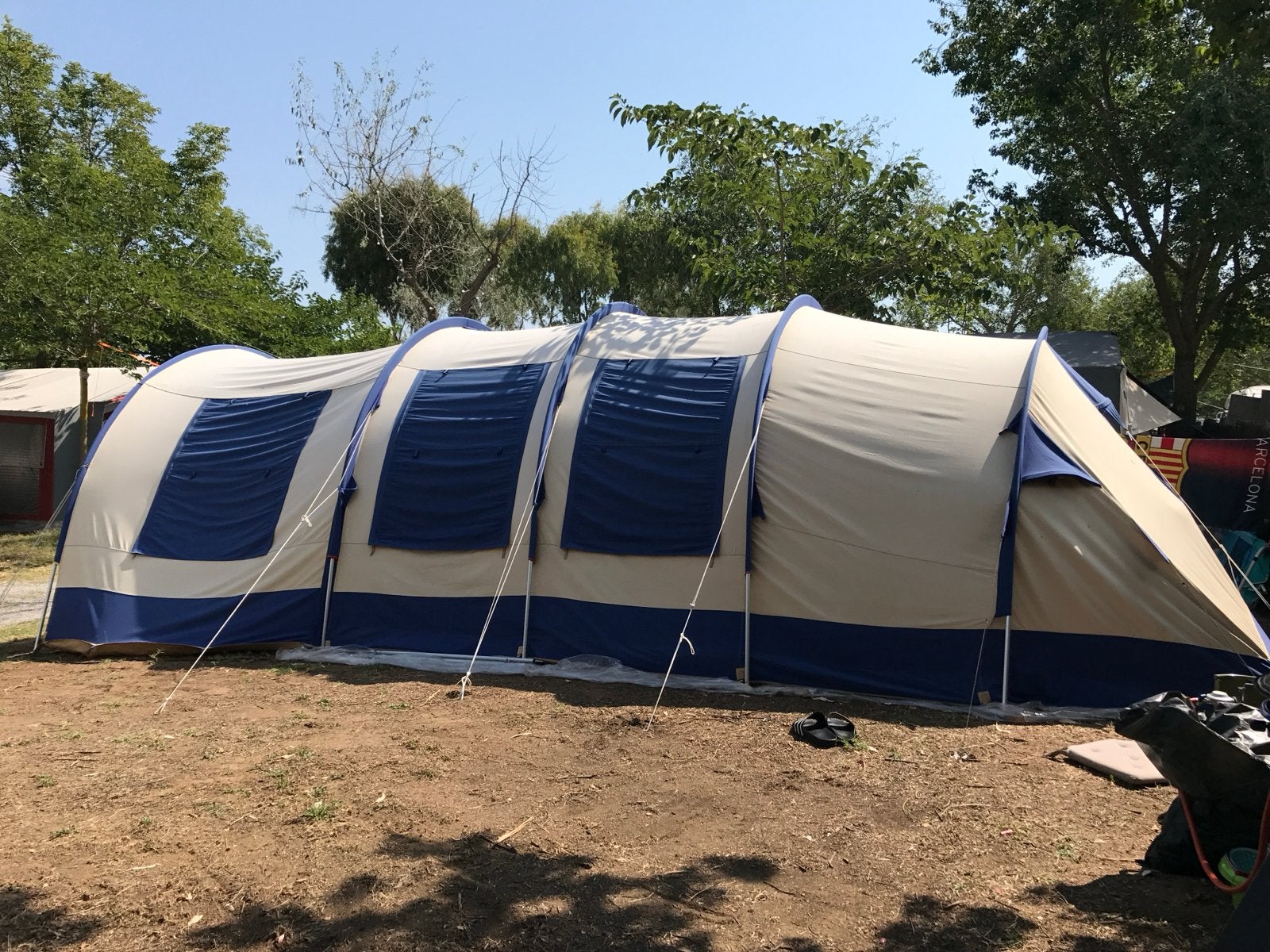 De Vrijbuiter Michigan 4 katoenen tunneltent, Caravans en Kamperen, Ophalen, Gebruikt, Tot en met 4